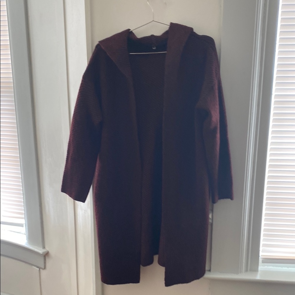 Women's Burgundy Cardigan Sweater